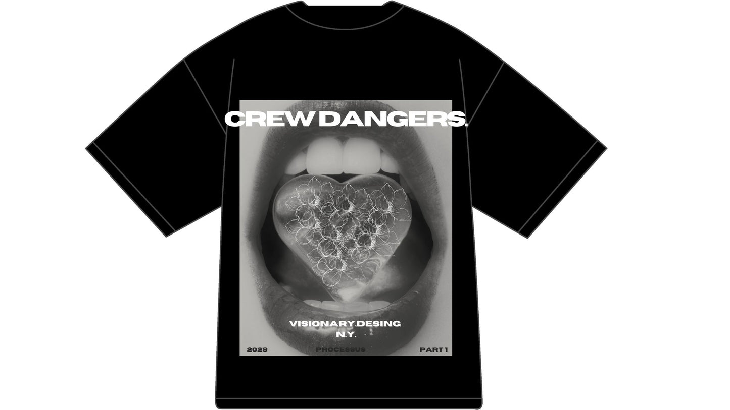 Crew Dangers Heavy Tee 300g – Black Edition